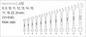klucze pasko-oczkowe, satynowe kpl 8-24, 12 cz.